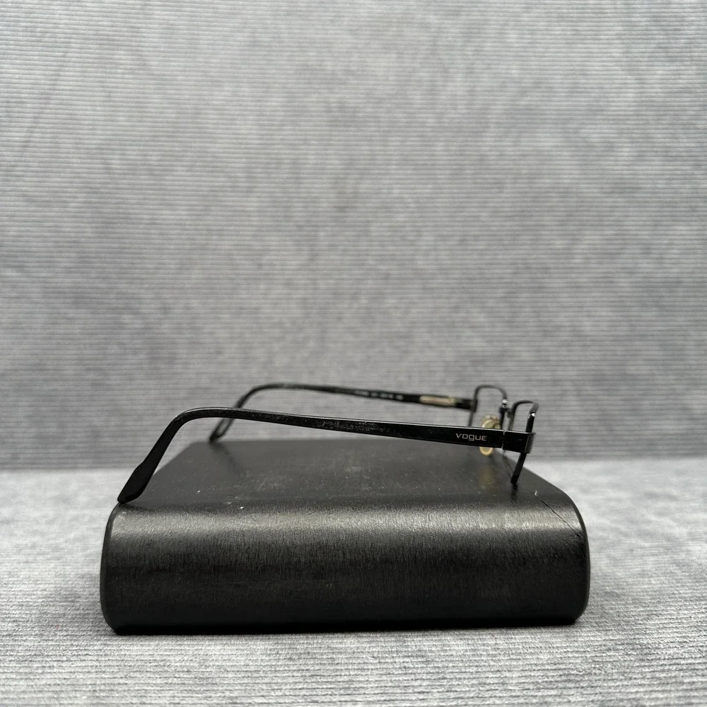 Vogue VO 3493 352 Black Metal Rectangular Y2K Eyeglasses Frames 52-18-135 Vtg